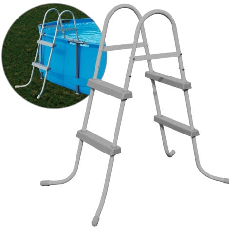 Bestway 58430 Échelle blanche d’accès pisicine à quatres marches 84 cm