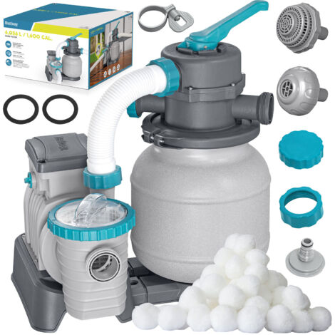 Bestway 58497 Pool-Sandpumpe + Filterbälle 6056 l/h