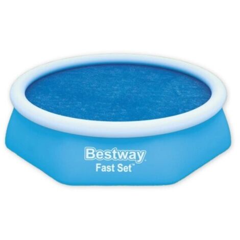 Bestway – Bâche à bulles ronde ou ovale pour piscine 350 cm – Haute densité – Isolation thermique – Réduit accumulation débris – Sac de rangement inclus