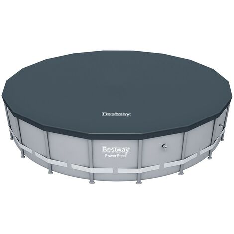 Bestway – Bâche de piscine ronde 488 cm – Protection en PVC contre débris et intempéries – Conserve la chaleur de l'eau – Pour piscines hors sol