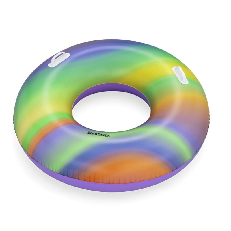 Image of Bestway - Salvagente Gonfiabile per Spiaggia o Piscina Nautical Rainbow Tube 105x33 cm con Maniglie di Sicurezza Multicolore