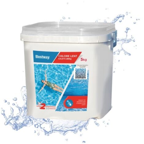 Bestway Chlore Lent- Galets 200G Seau De 5 Kg