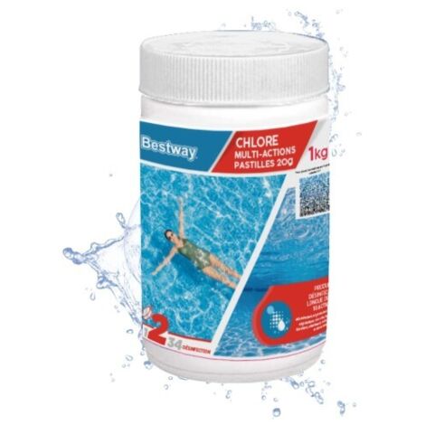 Bestway Chlore Multiactions - Pastilles 20g Boîte de 1kg