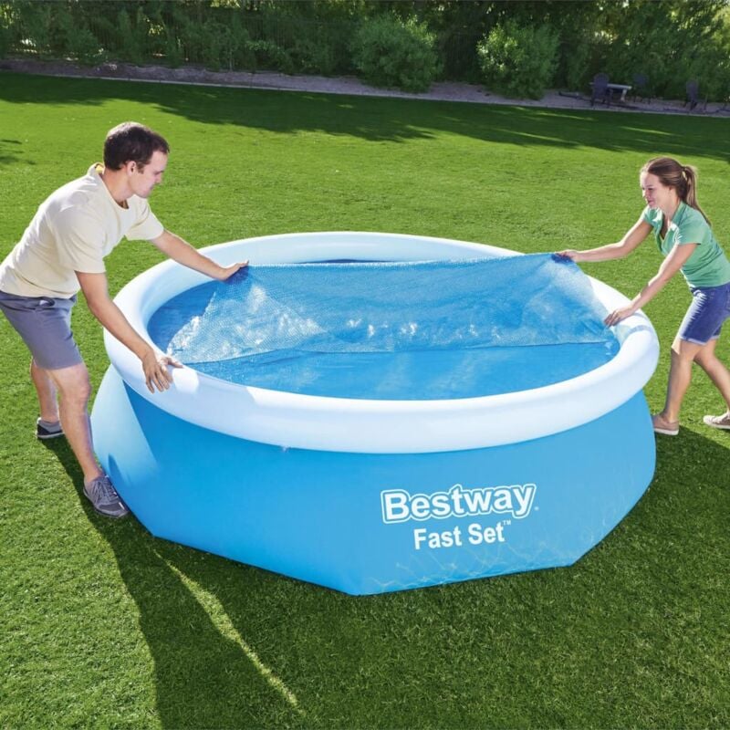 Bestway Couverture solaire de piscine Flowclear 305 cm - Bleu