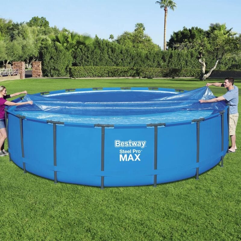 Bestway Couverture solaire de piscine Flowclear 549 cm - Bleu