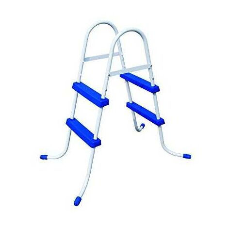 Bestway – Échelle de piscine 84cm – Montage rapide – Marches en plastique robustes – Cadre en tube métallique anti-corrosion