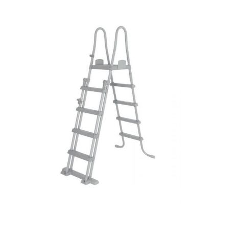 Bestway – Échelle de piscine hors sol double montée 1,32 m – Sécurité enfant avec blocage vertical – Matériaux durables – Accès sécurisé