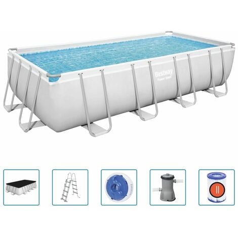 Piscine tubulaire avec filtre à sable rectangulaire 4,12 x 2,01 x 1,22 m  Hawi – Concept Usine