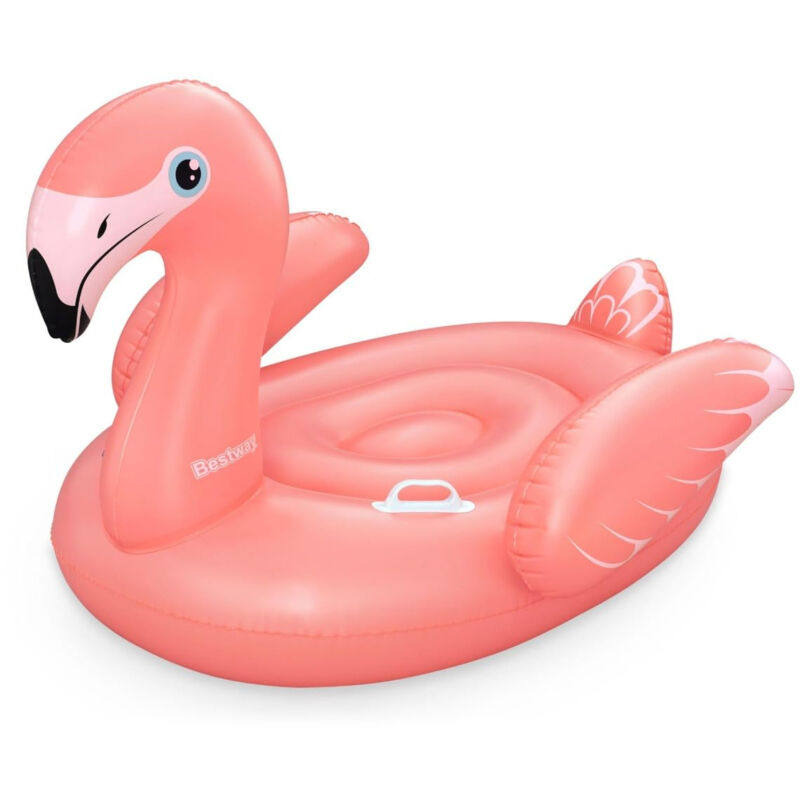 Bestway - bouée à chevaucher pour enfants fancy flamingo - 128 cm x 110 cm x 87 cm - rose 41525