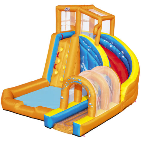 Bestway Château Gonflable Méga Parc Aquatique Tunnel Super Ouragan 420 cm x 320 cm x 260 cm