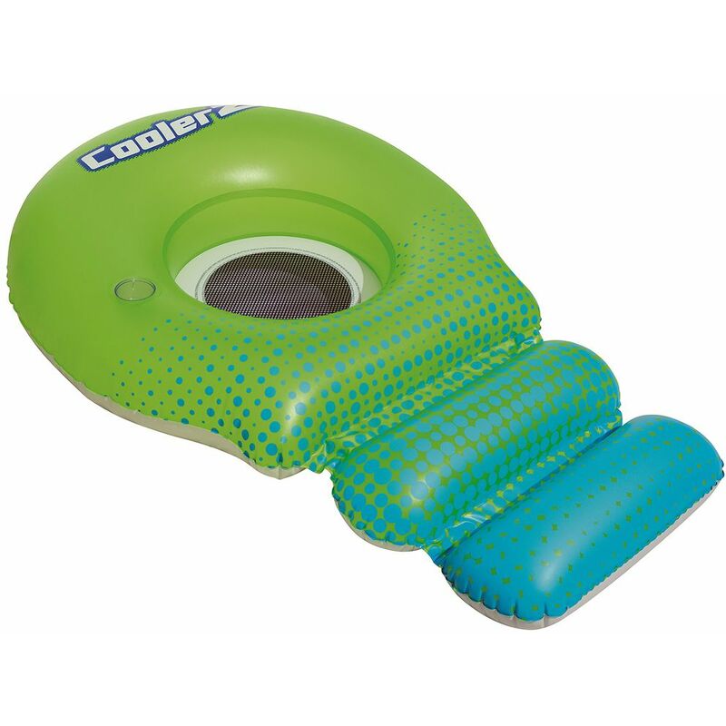 Bouée gonflable vert bleu avec filet fauteuil gonflable piscine lounge