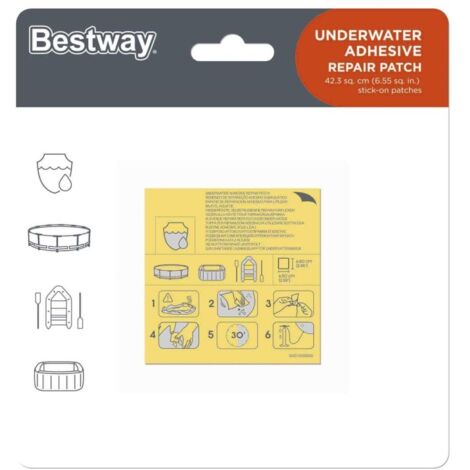 Bestway Lot de 10 rustines de réparation étanches adhésives