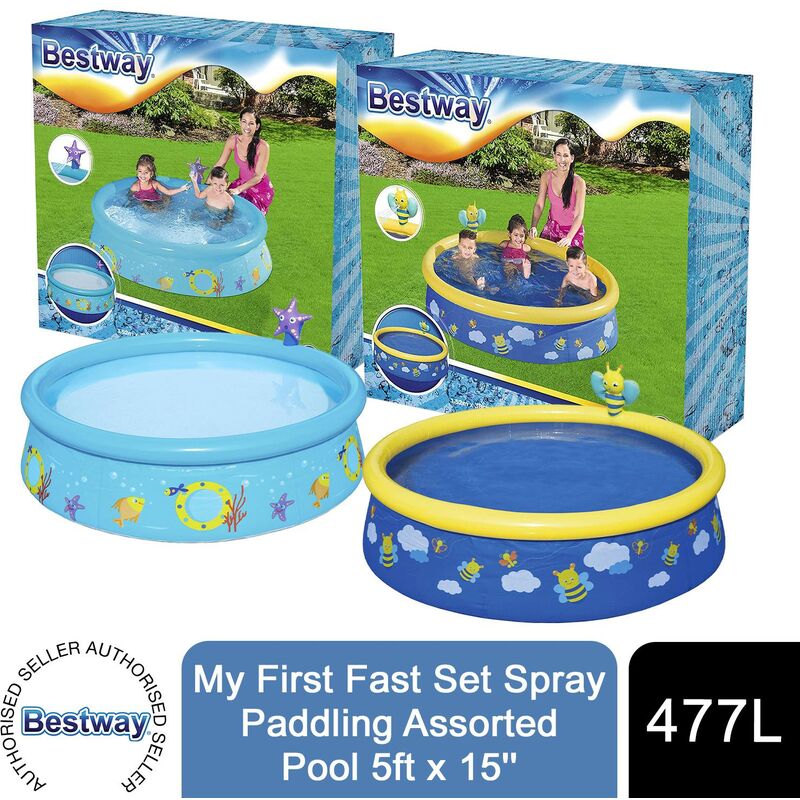 Bestway-My First Swimming Pool Fast Spray Set, Multicoloured, 152 x 38 cm, 57326