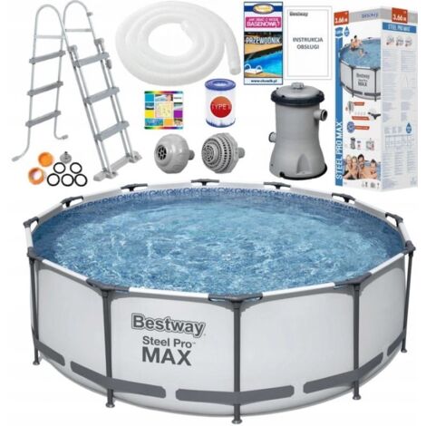 Bestway - piscina elevada - 366x100 cm - completa con accesorios