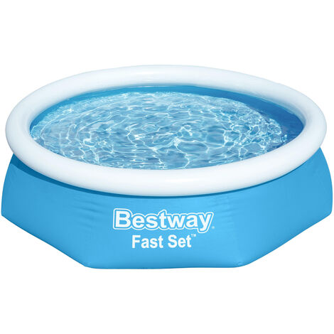 Bestway Piscina Fast Set 244 x 66cm hinchable redonda con bomba de filtro montaje sin herramientas Piscina familiar