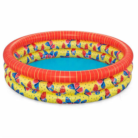 Bestway Piscina Gonfiabile per Bambini 3 Anelli Farfalle 168x38 cm +2 Anni Giardino 51202