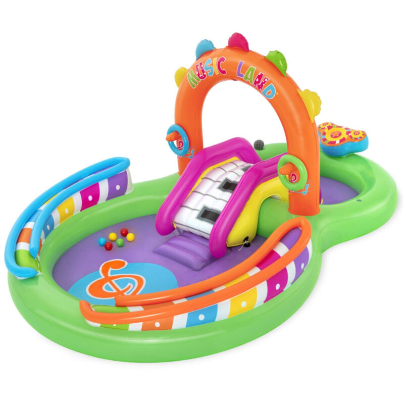 

Piscina infantil doble con bolas tobogan y mini juegos 295x190 cm