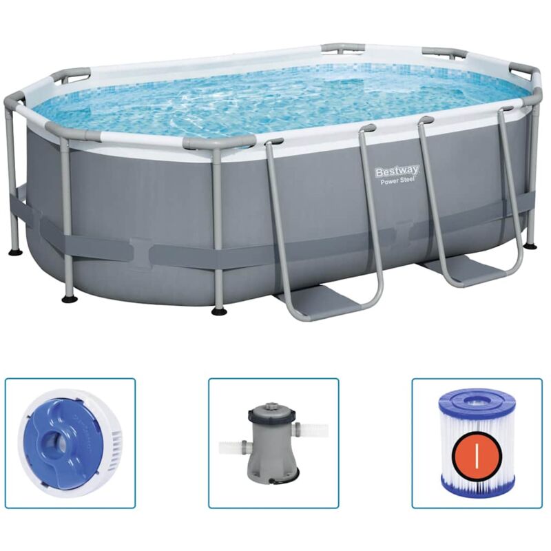 

Piscina sobre el suelo ovalada Power Steel 305x200x84 cm - Bestway