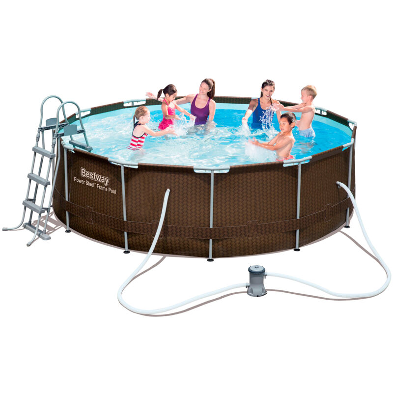 Piscina Desmontable Tubular Redonda Bestway Power Steel Con Depuradora 427X122 Cm