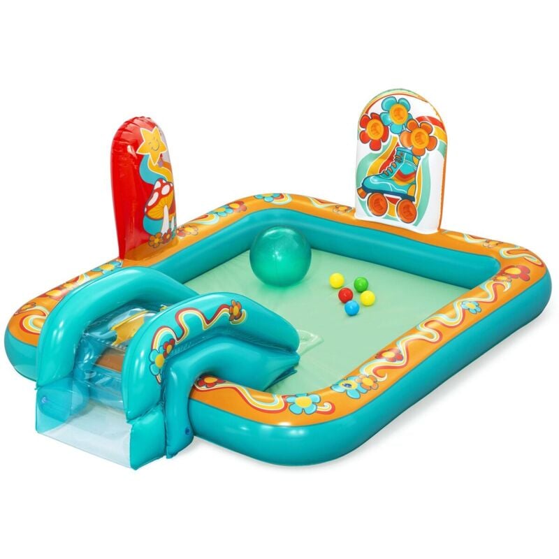 Bestway - Piscine Gonflable Parc de Jeux Hippie 193x152x74 cm +2 Ans Jardin 53164