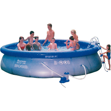 Bestway – Piscine hors sol autoportante 457 x 107 cm – Capacité 12300 litres – Matériau polyester 3 couches – Montage facile avec pompe