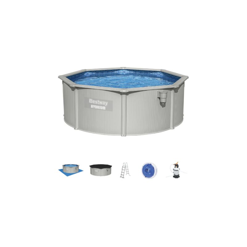 56574 Piscine Hydrium cm 360x120 h ronde avec cadre de pompe e'chelle hors sol - Bestway