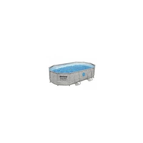 BESTWAY Piscine hors sol ovale Power Steel Swim Vista pierres 488x305x107cm