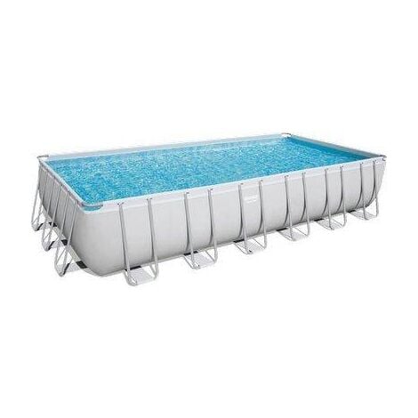 BESTWAY Piscine hors sol rectangle Power Steel gris clair 732 x 366 x 132 cm