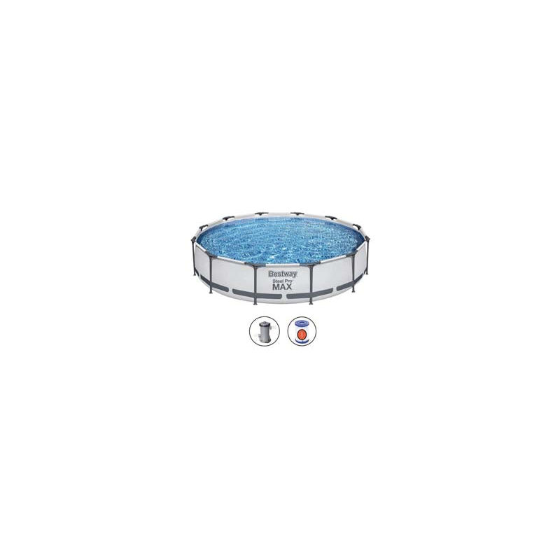 Bestway - Piscine ronde Steel Pro Max avec cadre de support Cm.366X76H. - ø cm.366x76h. - capacité 6473 litres - (art.56416)