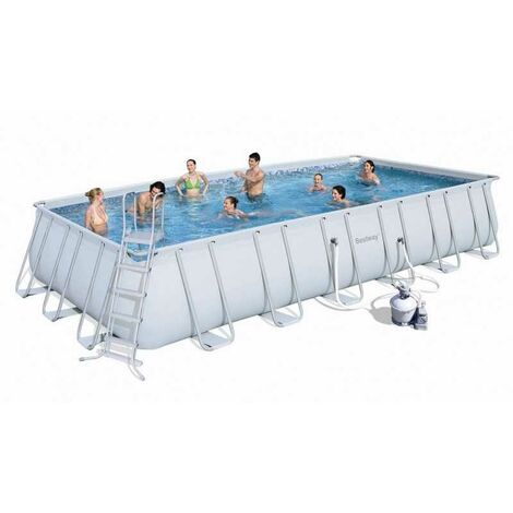 Bestway – Piscine tubulaire Power-Steel 732 x 366 x 132 cm – Tritech PVC-polyester 3 couches – Acier anti-corrosion – Capacité 30 045 L - 732X366X132H