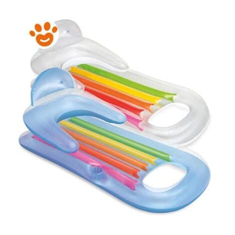 Intex 58802EU - Poltrona Gonfiabile Mare Abbronzante, Vinile, Multicolore,160x85 cm