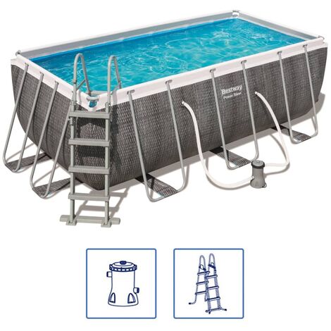 Bestway Power Steel Swimmingpool Set Rechteckig 412 201 122 Cm 56722