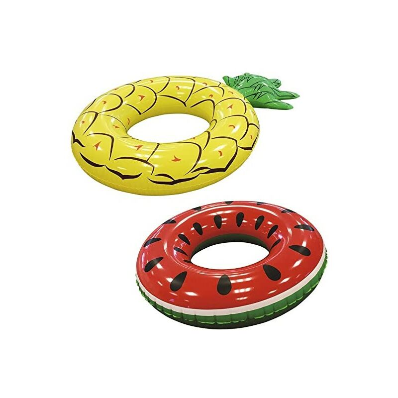 Trade Shop Traesio - Chaleco Salvavidas Bestway Fashion Donut Hinchable Frutas Surtidas Piña Y Sandia