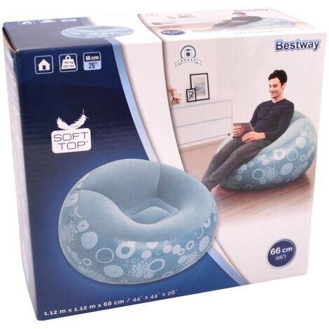 Bestway Sessel aufblasbar Sitzsack Luftsessel Lounge Luftmatratze Fernsehsessel - blau