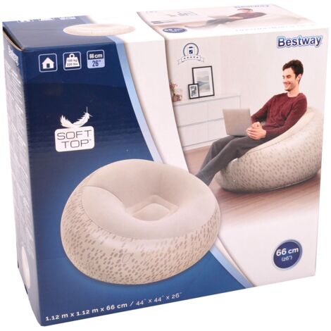 Bestway Sessel aufblasbar Sitzsack Luftsessel Lounge Luftmatratze Fernsehsessel - weiss