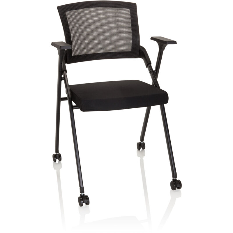 Besucherstuhl / Klappstuhl Priority Ii Netzstoff / Stoff Schwarz Hjh Office