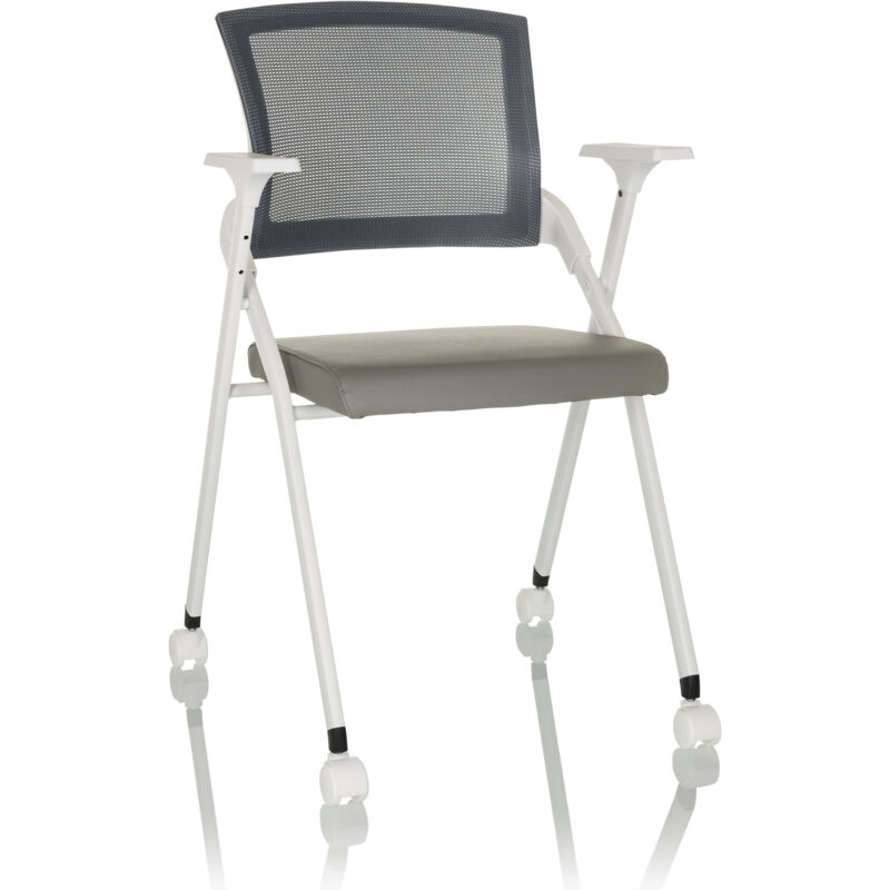 Besucherstuhl / Klappstuhl Priority Ii W Netzstoff / Pu Grau Hjh Office
