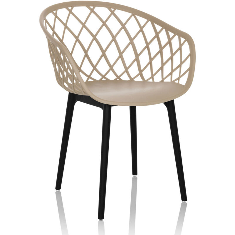 Besucherstuhl / Schalenstuhl Begio Kunststoff Beige Hjh Office