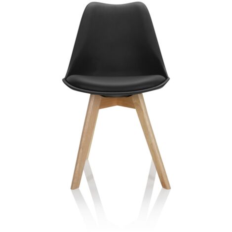 Besucherstuhl / Schalenstuhl SCANDI Kunststoff schwarz 4er Pack hjh OFFICE