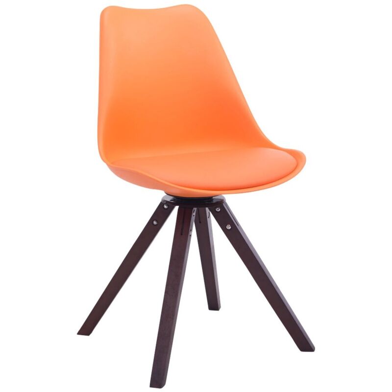 Clp - Besucherstuhl Troyes Drehbar Kunstleder Square Orange Walnuss