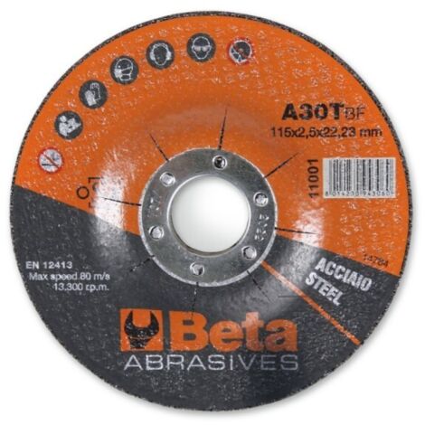 Beta 11001-a30s disco abrasivo da taglio per acciaio - 115 x 3,2 x 22,23 mm