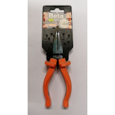BETA 1168/160 - PINZE A BECCHI MEZZOTONDI LUNGHISSIMI PIEGATI ZIGRINATI 160MM MANICO ARANCIONE