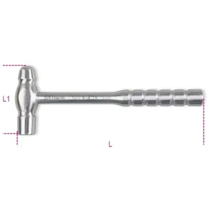 Beta - 1377INOX 340 Marteau à tête ronde et à pointe sphérique Inox 340 g