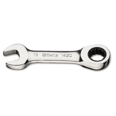 Beta 142C Chiavi a cricchetto combinate corte cromate - 8x8