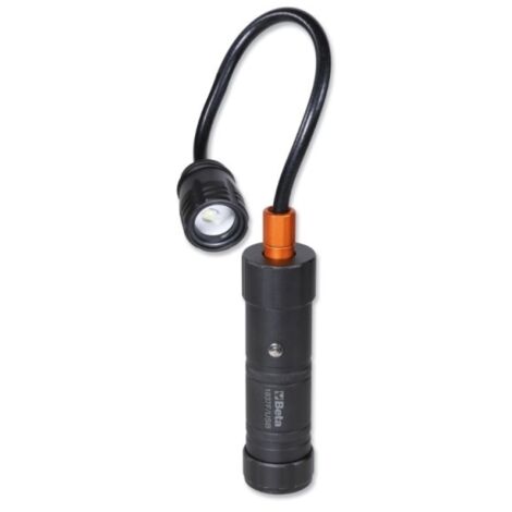 Beta 1837F/USB - Lampada ricaricabile magnetica snodata con led ad alta luminosità, in robusto alluminio anodizzato, fino a 600 lumen