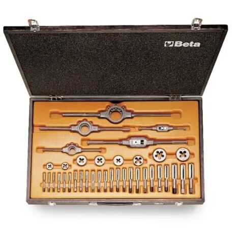 Beta 446asc/c37 jeu de filets et de matrices à pas variable en acier chromé - 37