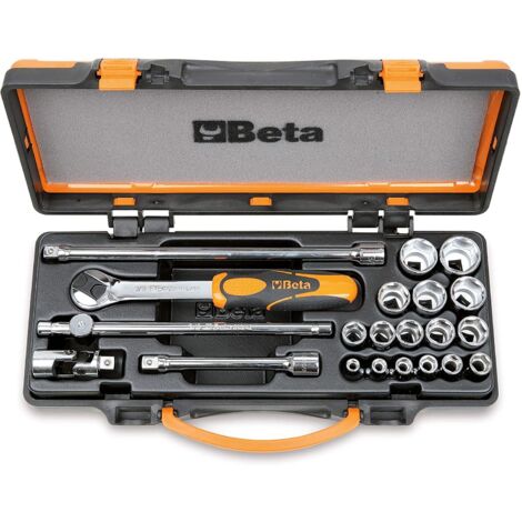 Beta 910A/C16 - Assortimento di 16 chiavi a bussola esagonali e 5 accessori in cassetta di lamiera