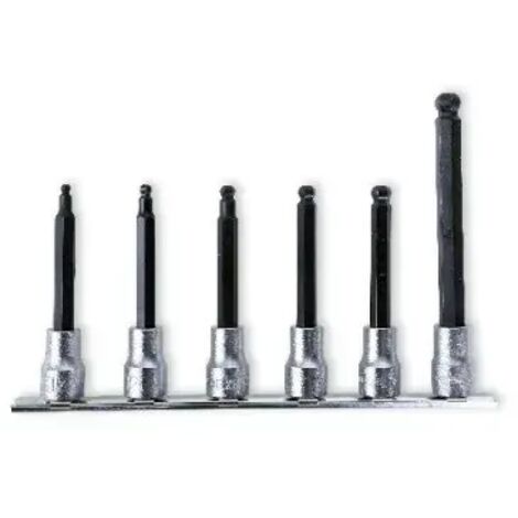 Beta 910BP/SB6L Set di bussole 3/8" maschio esagonali con estremità sferica 6 Pz.