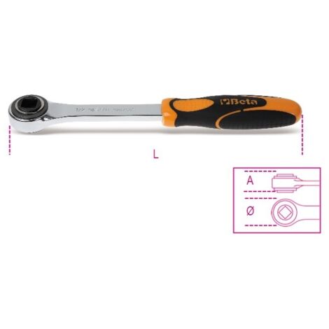 BETA 920/50F cricchetto semplice con attacco quadro femmina 1/2 cromato
