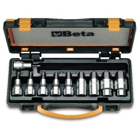 Beta 920PE/C10 - Serie di 10 chiavi a bussola maschio esagonale (art. 920PE) in cassetta